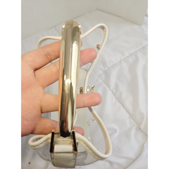 Y2k A New Day Boho Mini Slouchy Embellished Seashells Handbag See Through Clear - Picture 6 of 11